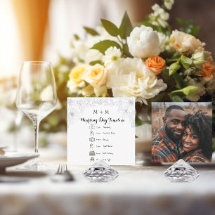 Moderne elegante Hochzeitsterminplanung mit Fotos Begleitkarte