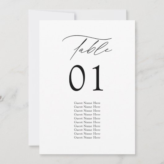 Moderne elegante Hochzeitstisch-Seekarten (Vorderseite)