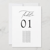 Moderne elegante Hochzeitstisch-Seekarten (Rückseite)