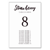 Moderne elegante Hochzeitstisch-Sitzgelegenheiten Tischnummer (Vorderseite)