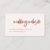 Moderne, elegante Hochzeitswebsite Begleitkarte (Vorderseite)