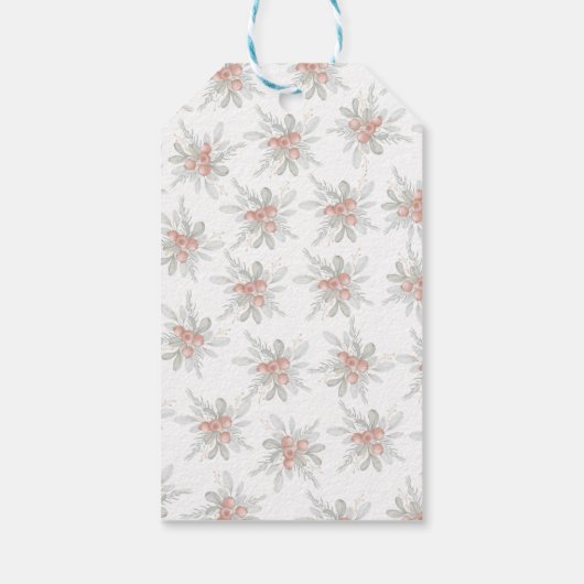 Moderne Elegante Holiday Greenerie Weihnachten Geschenkanhänger (Rückseite)