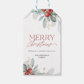 Moderne Elegante Holiday Greenery Frohe Weihnachte Geschenkanhänger (Vorderseite)