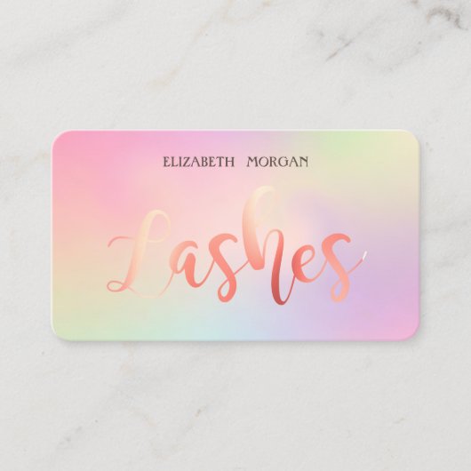 Moderne Elegante Holografie, Lashes, Makeup Artist Visitenkarte (Vorderseite)