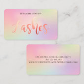 Moderne Elegante Holografie, Lashes, Makeup Artist Visitenkarte (Vorne/Hinten)