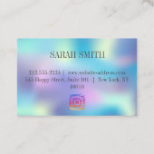 Moderne, elegante Holografie, Wasserfall Business Visitenkarte (Rückseite)