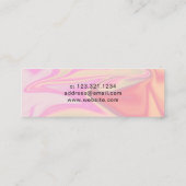 Moderne, elegante, holografische Wimpernverlängeru Mini Visitenkarte (Rückseite)