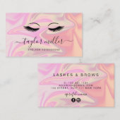 Moderne, elegante, holografische Wimpernverlängeru Visitenkarte (Vorne/Hinten)