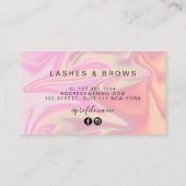 Moderne, elegante, holografische Wimpernverlängeru Visitenkarte (Rückseite)