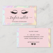 Moderne, elegante, holografische Wimpernverlängeru Visitenkarte (Vorne/Hinten)