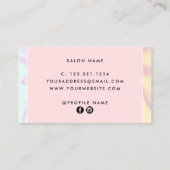 Moderne, elegante, holografische Wimpernverlängeru Visitenkarte (Rückseite)