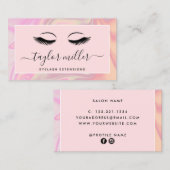 Moderne, elegante, holografische Wimpernverlängeru Visitenkarte (Vorne/Hinten)