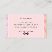 Moderne, elegante, holografische Wimpernverlängeru Visitenkarte (Rückseite)