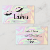 Moderne, elegante Holographie-Lashes Visitenkarte (Vorne/Hinten)