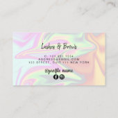 Moderne, elegante Holographie-Lashes Visitenkarte (Rückseite)