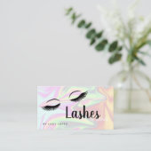 Moderne, elegante Holographie-Lashes Visitenkarte (Stehend Vorderseite)