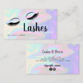 Moderne, elegante Holographie-Lashes Visitenkarte (Vorne/Hinten)