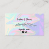 Moderne, elegante Holographie-Lashes Visitenkarte (Rückseite)