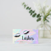 Moderne, elegante Holographie-Lashes Visitenkarte (Stehend Vorderseite)