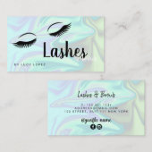 Moderne, elegante Holographie-Lashes Visitenkarte (Vorne/Hinten)