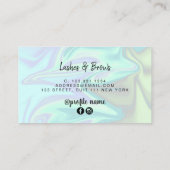 Moderne, elegante Holographie-Lashes Visitenkarte (Rückseite)