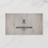Moderne Elegante Holz Dunkle Maskuline Friseur Visitenkarte (Vorderseite)