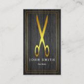 Moderne Elegante Holz Imitate Gold Haare Stylist Visitenkarte (Vorderseite)