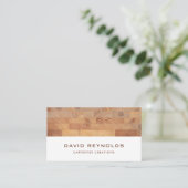 Moderne elegante Holzschnitzerei Visitenkarte (Stehend Vorderseite)