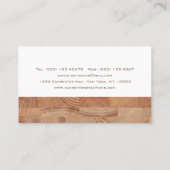 Moderne elegante Holzschnitzerei Visitenkarte (Rückseite)