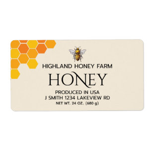 Moderne elegante Honey Labels