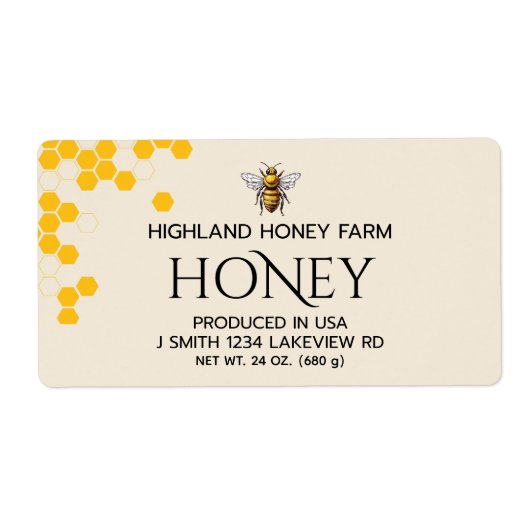 Moderne elegante Honey Labels (Vorne)