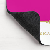 Moderne elegante Hot Pink Gold Name Mousepad (Ecke)