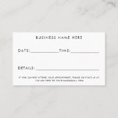 Moderne Elegante Ihr nächstes Termin-Skript Terminkarte (Rückseite)