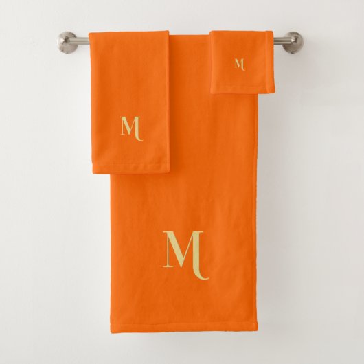 Moderne elegante Imitat Gold Monogram, Initial Ora Badhandtuch Set (Insitu)