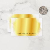 Moderne, elegante Imitat Gold typisierte Monogramm Mitteilungskarte (Vorderseite/Rückseite Beispiel)