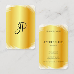 Moderne elegante Imitat - Goldfarbige Monogramm-Vo Visitenkarte