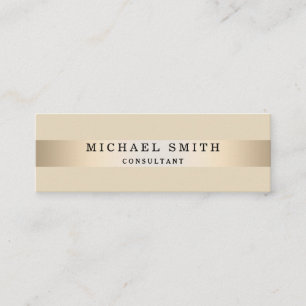 Moderne elegante Imitat-Goldfolie Striped Mini Visitenkarte