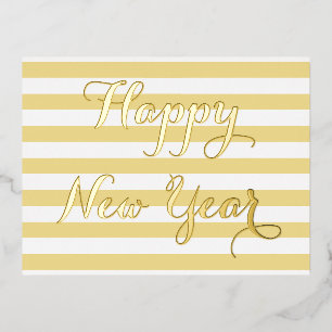Moderne, elegante Imitate für ein gutes neues Jahr Folie Einladungspostkarte