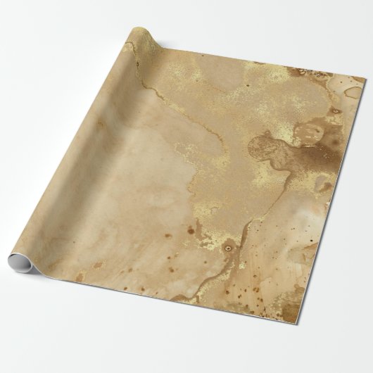 Moderne elegante Imitate Gold Aquarellmarble Muste Geschenkpapier (Ungerollt)