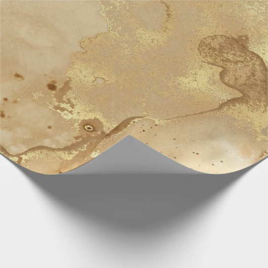 Moderne elegante Imitate Gold Aquarellmarble Muste Geschenkpapier (Ecke)