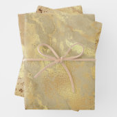 Moderne elegante Imitate Gold Aquarellmarble Muste Geschenkpapier Set (Beispiel)