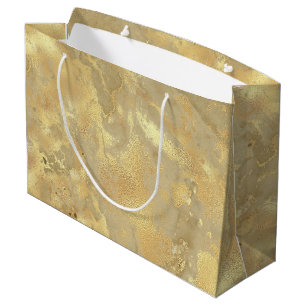 Moderne elegante Imitate Gold Aquarellmarble Muste Große Geschenktüte