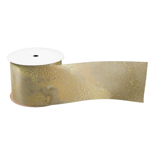 Moderne elegante Imitate Gold Aquarellmarble Muste Satinband (Spule)