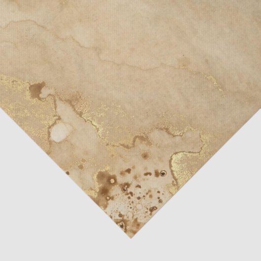Moderne elegante Imitate Gold Aquarellmarble Muste Seidenpapier (Detail)