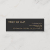 Moderne elegante Imitate Gold Black Hair Stylist Mini Visitenkarte (Rückseite)