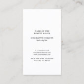 Moderne elegante Imitate Gold Black Hair Stylist Visitenkarte (Rückseite)