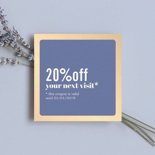 Moderne elegante Imitate Gold Blue Coupon
