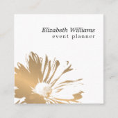 Moderne elegante Imitate Gold Floral Event Planner Quadratische Visitenkarte (Vorderseite)