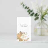 Moderne elegante Imitate Gold Floral Event Planner Visitenkarte (Stehend Vorderseite)