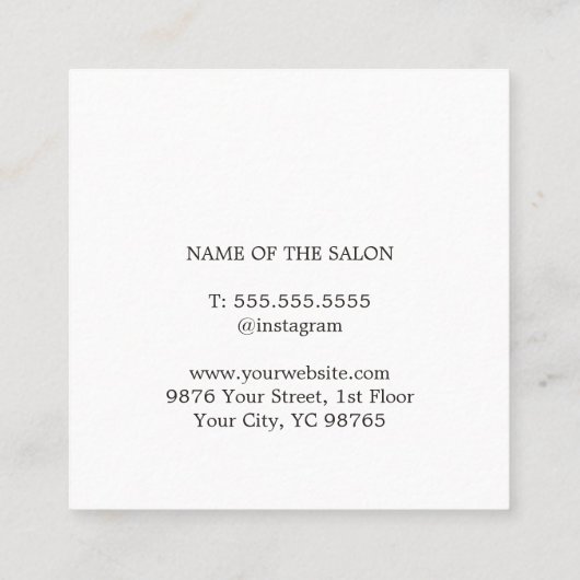 Moderne Elegante Imitate Gold Grau Weißer Salon Terminkarte (Rückseite)